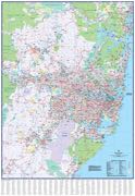 Sydney Suburban Wall Map UBD Laminated