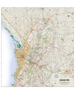 Adelaide Hills & Barossa Wall Map Laminated 
Carto Graphics
