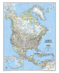 North America Wall Map Large