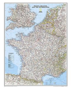 France Belgium Netherlands Wall Map NG