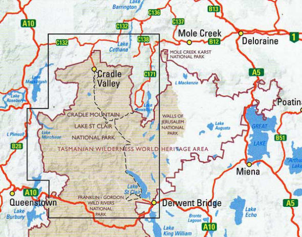 Cradle Mountain National Park Map Cradle Mt - Lake St Clair National Park Map - Carto Graphics